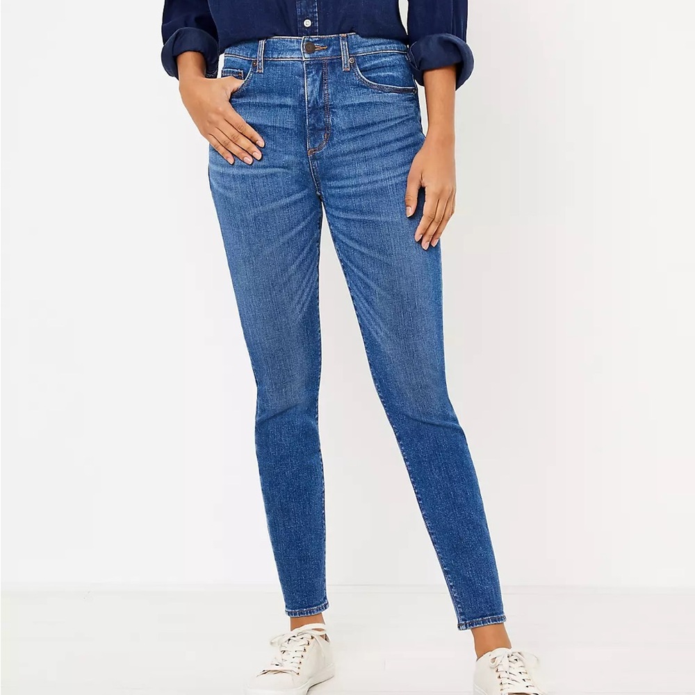 LOFT Curvy High Waist Skinny Ankle Jeans